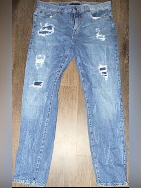 Aeropostale Distressed Light Blue Straight Jeans